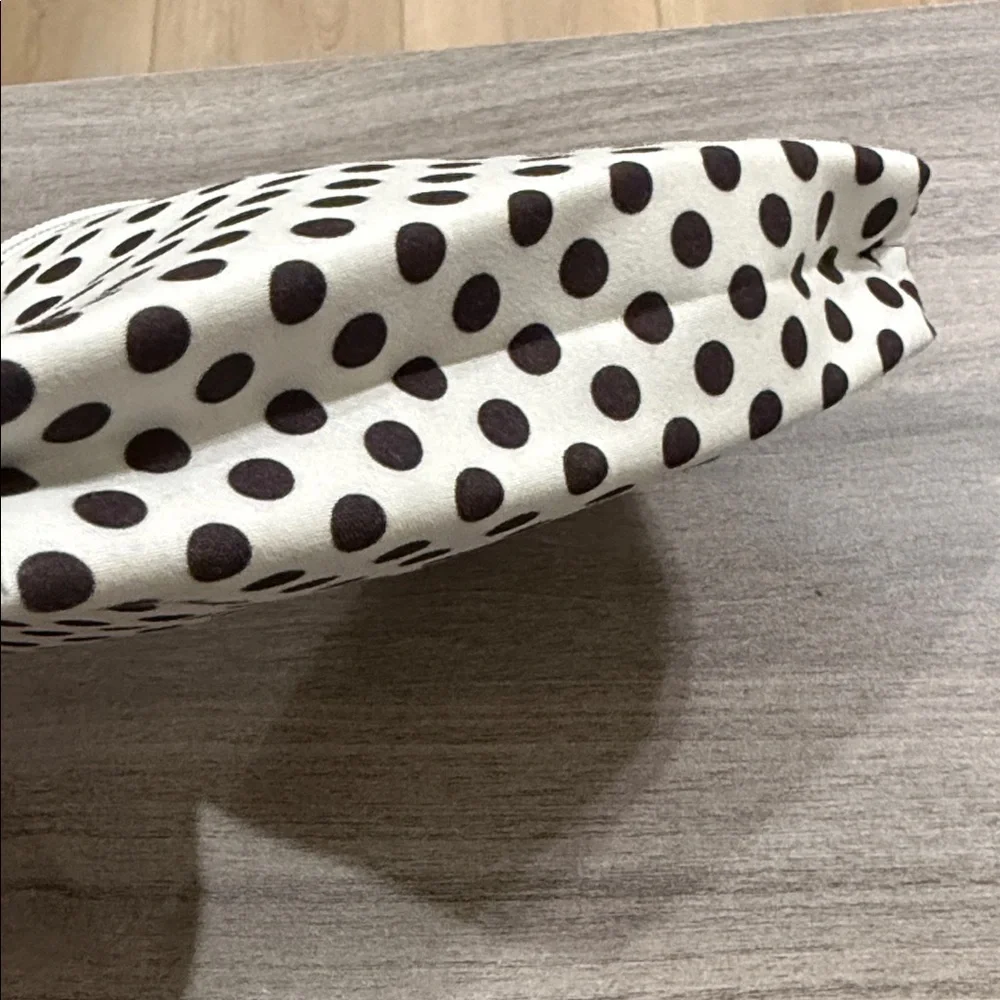 Lancome Cream and Brown Polka Dot Pouch Makeup Bag (M1)